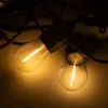 Napelemes kerti LED fényfüzér 500lm 2700K meleg fehér 10 E27 fekete IP44 alkonyérzékelővel Ecolight
