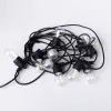 Napelemes kerti LED fényfüzér 500lm 2700K meleg fehér 10 E27 fekete IP44 alkonyérzékelővel Ecolight
