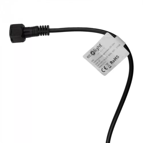 Napelemes kerti LED fényfüzér 500lm 2700K meleg fehér 10 E27 fekete IP44 alkonyérzékelővel Ecolight