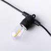 Napelemes kerti LED fényfüzér 500lm 2700K meleg fehér 10 E27 fekete IP44 alkonyérzékelővel Ecolight