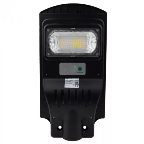 Napelemes LED utcai lámpa 30W 650lm 4000K Semleges IP65 Mozgás- és alkonyérzékelővel ECONOMY Ecolight