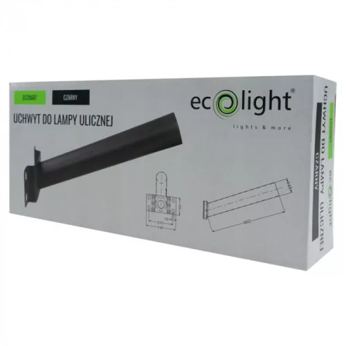 Fali konzol ipari utcai lámpához fekete Ecolight