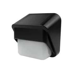   Napelemes homlokzati kültéri LED fali kerti lámpa 15lm 3000K meleg fehér RGB fekete IP65 alkonyérzékelővel SOE-6 Ecolight