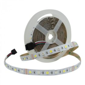   LED szalag SMD 5050 14.4W/m 60LED/m 12V 6500K Többszínű RGB + Hidegfény IP20 5m Tekercs Ecolight