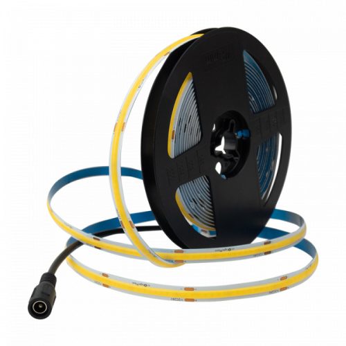 LED szalag COB 7W/m 630lm/m 320LED/m 24V 6000K Hidegfény IP20 5m-es tekercs + tápegység + Ecolight távirányító