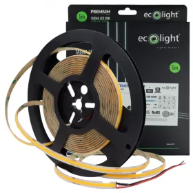   COB LED szalag 12W/m 1560lm/m 24V 6000K hidegfehér IP67 tekercs 5m Ecolight