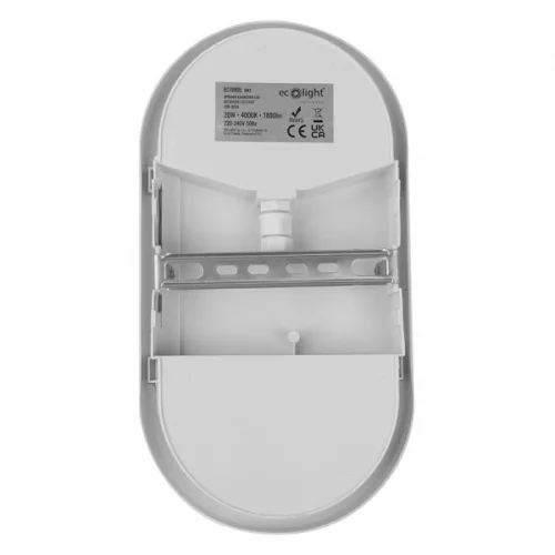 Kültéri felületre szerelhető LED csatornalámpa 20W 1800lm 4000K semleges fehér 120° ovális fehér IP65 Troton Ecolight