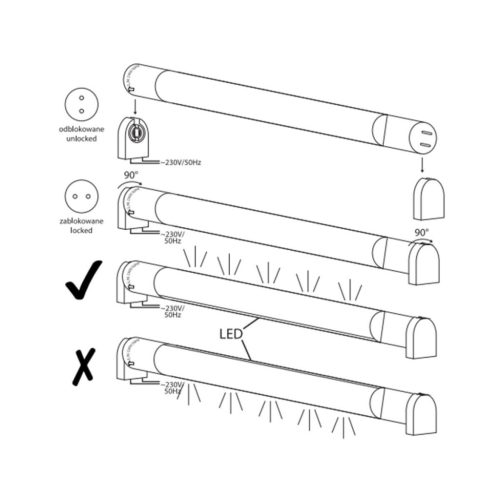 LED FÉNYCSŐ ÜVEG LÁMPA G13 60cm 9W 230V 6500K High Lumen Ecolight