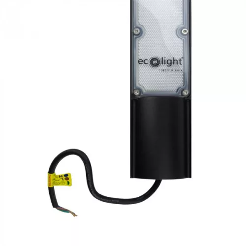 Ipari LED utcai lámpatest5000lm 5000K semleges fehér 130° fekete IP65 alkonyérzékelővel Premium Ecolight