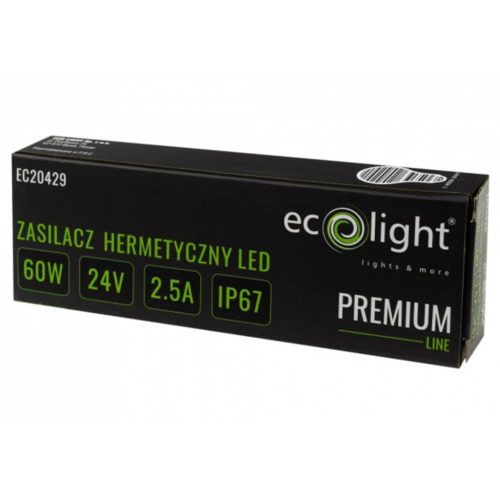 LED tápegység Hermetic IP67 60W 24V Premium Ecolight