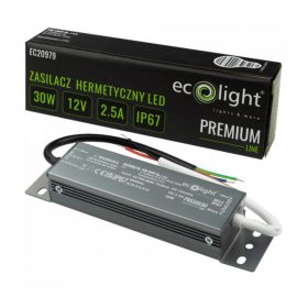 LED tápegység IP67 hermetikus 30W 12V Premium Ecolight