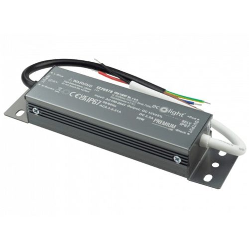 LED tápegység IP67 hermetikus 30W 12V Premium Ecolight