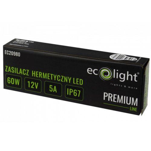 LED tápegység Hermetic IP67 60W 12V Premium Ecolight