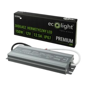 LED tápegység Hermetic IP67 150W 12V Premium Ecolight
