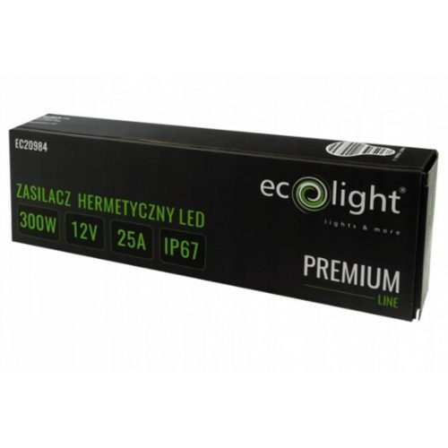 LED tápegység Hermetic IP67 300W 12V Premium Ecolight