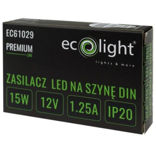 Tápegység LED DIN Rail Premium Line 12V 15W Ecolighthoz
