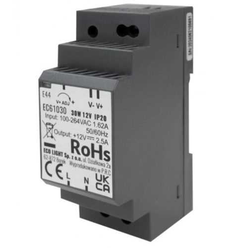 Tápegység LED DIN Rail Premium Line 12V 30W Ecolighthoz