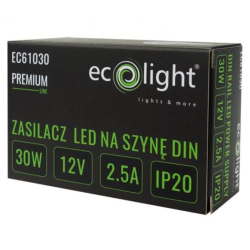 Tápegység LED DIN Rail Premium Line 12V 30W Ecolighthoz
