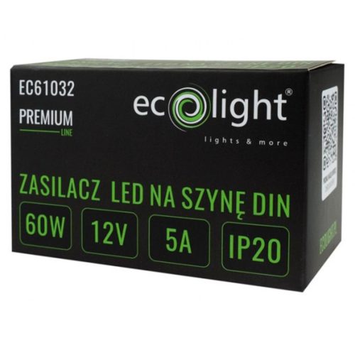 Tápegység LED DIN Rail Premium Line 12V 60W Ecolighthoz