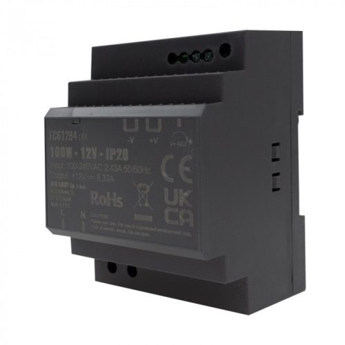 DIN sínre szerelhető tápegység LED szalagokhoz 100W 12V 8.33A IP20 PREMIUM Ecolight