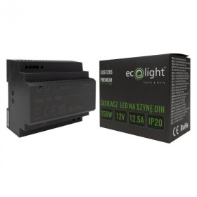   DIN sínre szerelhető tápegység LED szalagokhoz 150W 12V 12.5A IP20 PREMIUM Ecolight