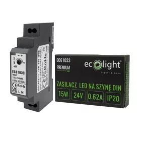 Tápegység LED DIN Rail Premium Line 15W 24V Ecolighthoz