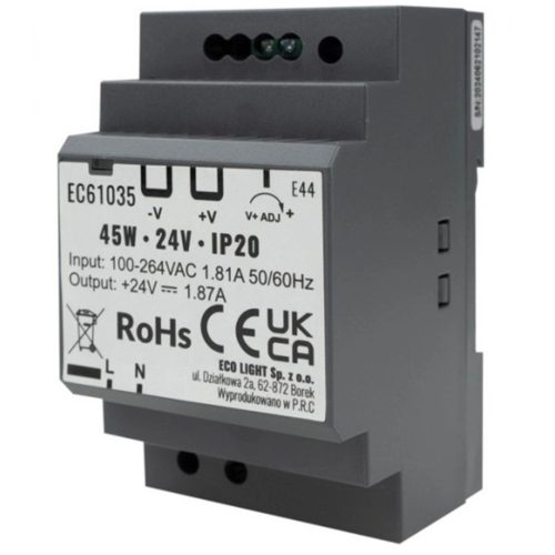 Tápegység LED DIN Rail Premium Line 45W 24V Ecolighthoz