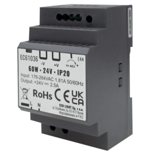Tápegység LED DIN Rail Premium Line 60W 24V Ecolighthoz