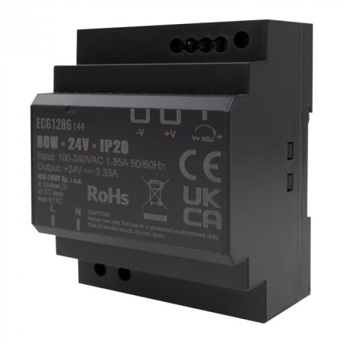 DIN sínre szerelhető tápegység LED szalagokhoz 80W 24V 3.33A IP20 PREMIUM Ecolight