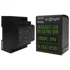   DIN sínre szerelhető tápegység LED szalagokhoz 100W 24V 4.16A IP20 PREMIUM Ecolight
