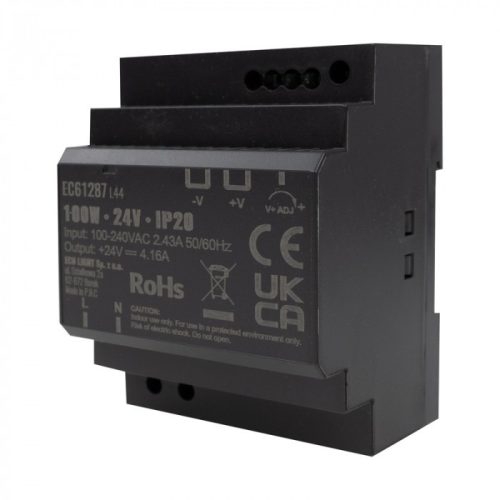 DIN sínre szerelhető tápegység LED szalagokhoz 100W 24V 4.16A IP20 PREMIUM Ecolight