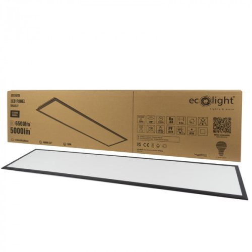 Ecolight LED panel 120x30 süllyesztett világítódoboz 50W 5000lm 4000K semleges fekete