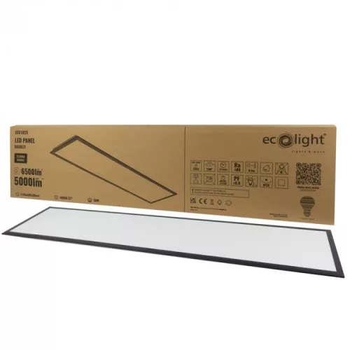 Ecolight LED panel 120x30 süllyesztett világítódoboz 50W 5000lm 4000K semleges fekete