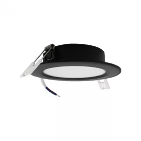   Süllyesztett mennyezeti LED panel lámpatest 6W 660lm 4000K semleges fehér 120° kerek fekete Downlight Ecolight
