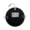 Süllyesztett mennyezeti LED panel lámpatest 6W 660lm 4000K semleges fehér 120° kerek fekete Downlight Ecolight