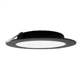   Süllyesztett mennyezeti LED panel lámpatest 18W 1980lm 4000K semleges fehér 120° kerek fekete Downlight Ecolight