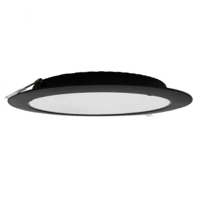   Süllyesztett mennyezeti LED panel lámpatest 24W 2640lm 4000K semleges fehér 120° kerek fekete Downlight Ecolight