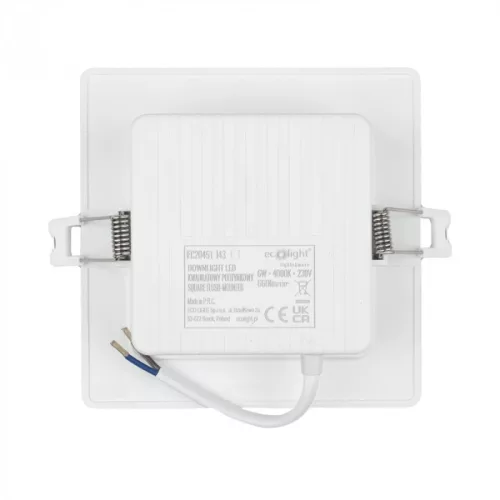 Süllyesztett mennyezeti LED panel lámpatest 6W 660lm 4000K semleges fehér 120° négyzet alakú fehér Downlight Ecolight
