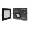 Süllyesztett mennyezeti LED panel lámpatest 6W 660lm 4000K semleges fehér 120° négyzet alakú fekete Downlight Ecolight