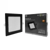 Süllyesztett mennyezeti LED panel lámpatest 12W 1200lm 4000K semleges fehér 120° négyzet alakú fekete Downlight Ecolight