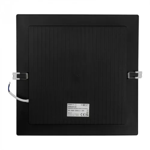 Süllyesztett mennyezeti LED panel lámpatest 24W 2640lm 4000K semleges fehér 120° négyzet alakú fekete Downlight Ecolight