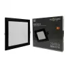 Süllyesztett mennyezeti LED panel lámpatest 24W 2640lm 4000K semleges fehér 120° négyzet alakú fekete Downlight Ecolight