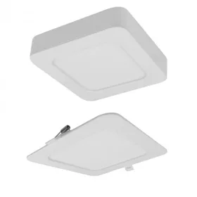   Süllyesztett / felületre szerelhető LED panel lámpatest 2w1 12W 1100lm CCT négyzet alakú fehér Downlight Ecolight