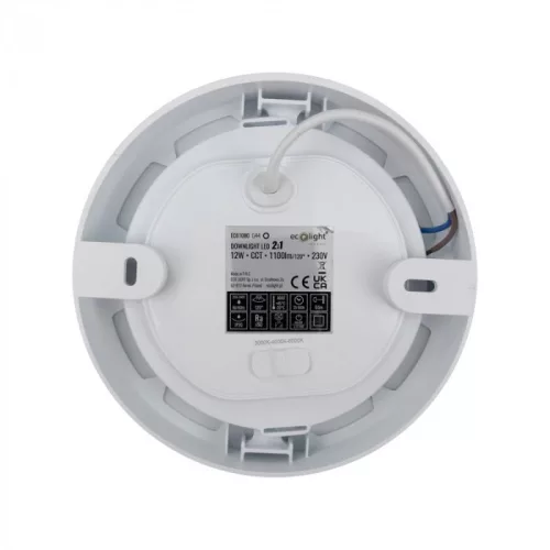 Süllyesztett / felületre szerelhető LED panel lámpatest 2w1 12W 1100lm CCT kerek fehér Downlight Ecolight