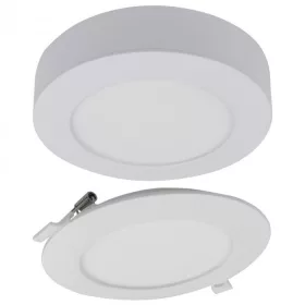   Süllyesztett / felületre szerelhető LED panel lámpatest 2w1 18W 1650lm CCT kerek fehér Downlight Ecolight
