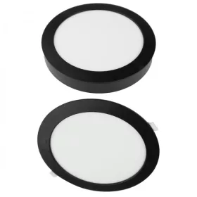   Süllyesztett / felületre szerelhető LED panel lámpatest 2w1 24W 2200lm CCT kerek fekete Downlight Ecolight