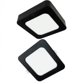   Süllyesztett / felületre szerelhető LED panel lámpatest 2w1 18W 1650lm CCT négyzet alakú fekete Downlight Ecolight