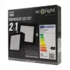 Süllyesztett / felületre szerelhető LED panel lámpatest 2w1 18W 1650lm CCT négyzet alakú fekete Downlight Ecolight