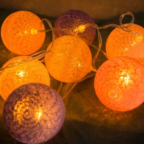 COTTON BALLS LED világító golyók Elemes lámpafüzér színes lámpák 20x LED MILAGRO EKD2891