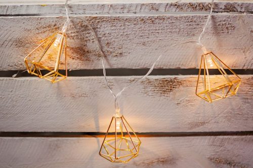 Elemes LED fényfüzér lámpák Dekoratív lámpák Fém gyémánt 10x LED MILAGRO EKD4024